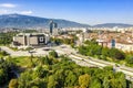 Amazing aerial view of city Sofia, capital of Bulgaria