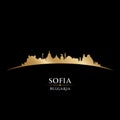 Sofia Bulgaria city silhouette black background Royalty Free Stock Photo
