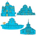 Sofia Bulgaria Colored Landmarks Royalty Free Stock Photo