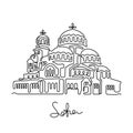 Sofia, Bulgaria continuous line vector illustration