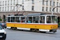 Typical Eastern Europe tram downtown Sofia, Bulgaria