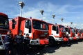 Sofia, Bulgaria - June 9, 2015: New fire trucks are presented to their firefighters Royalty Free Stock Photo