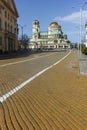 SOFIA, BULGARIA - MARCH 17, 2018: Amazing view of Cathedral Saint Alexander Nevski in Sofia Royalty Free Stock Photo