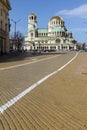 Amazing view of Cathedral Saint Alexander Nevski in Sofia, Bulgaria Royalty Free Stock Photo