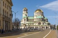 Amazing view of Cathedral Saint Alexander Nevski in Sofia, Bulgaria Royalty Free Stock Photo