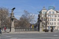 Eagle Bridge over Perlovska river in city of Sofia, Bulgaria Royalty Free Stock Photo