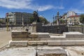 Panoramic view of Lion`s Bridge over Vladaya river, Sofia, Bulgaria Royalty Free Stock Photo