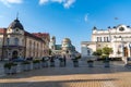 View to National Assembly building and Alexander Nevsky Cathedral from National Assembly Square. Sofia, Bulgaria Royalty Free Stock Photo