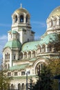 Golden Domes of Cathedral Saint Alexander Nevski in Sofia, Bulgaria Royalty Free Stock Photo