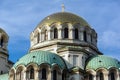 Golden Domes of Cathedral Saint Alexander Nevski in Sofia, Bulgaria Royalty Free Stock Photo