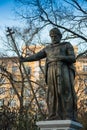 SOFIA, BULGARIA - NOVEMBER 22, 2017: statue of Samuel Tsar
