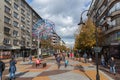 Walking people on Boulevard Vitosha in city of Sofia, Bulgaria Royalty Free Stock Photo