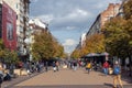 Walking people on Boulevard Vitosha in city of Sofia, Bulgaria Royalty Free Stock Photo