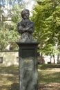 SOFIA, BULGARIA - OCTOBER 08 , 2017: monument to Russian poet Pushkin near Russian church, built in 2001 year.