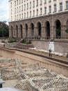 editorial ruins of ancient Roman Empire behind Presidential Palace Sofia, Bulgaria