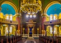 SOFIA, BULGARIA, SEPTEMBER 17, 2014: Interior of the synagogue in Sofia....IMAGE Royalty Free Stock Photo