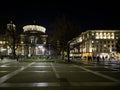 Night view of Center of City of Sofia, Bulgaria Royalty Free Stock Photo