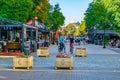 SOFIA, BULGARIA, SEPTEMBER 2, 2018: People are walking on Vitosha boulevard in Sofia, Bulgaria