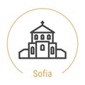 Sofia, Bulgaria Vector Line Icon