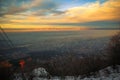 Sofia city sunset from Kopitoto peak, Vitosha