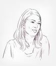 Sofia Coppola vector sketch portrait face famous Royalty Free Stock Photo