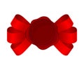 Sofisticated Bows From Red Silk Ribbons With Empty Rosette Vector Illustration