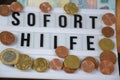 Soforthilfe - german word for emergency relief Royalty Free Stock Photo