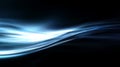 Soft abstract blue light waves with glowing white center and smooth motion blur on dark background Royalty Free Stock Photo