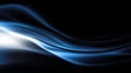 Soft abstract blue light waves with glowing white center and smooth motion blur on dark background Royalty Free Stock Photo