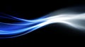 Soft abstract blue light waves with glowing white center and smooth motion blur on dark background Royalty Free Stock Photo