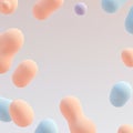 Soft, abstract 3D shapes float against a gradient background. The objects vary in Royalty Free Stock Photo