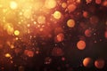 Soft abstract firework glow in red and gold tones with copy space on dark background Royalty Free Stock Photo