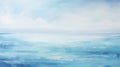 Soft And Airy Blue Ocean: Detailed Marine Views On Large Scale Canvases