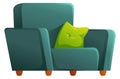 Soft armchair icon. Cartoon comfortable seat. House furniture