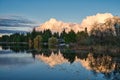 Soft Autumn clouds over lake Scriber Lynnwood Washington USA