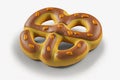 Soft baked pretzel isolated on white Generative AI