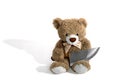 Soft bear with a knife dangerous weapon Royalty Free Stock Photo