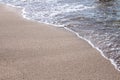 Soft beautiful ocean wave on sandy beach. Background. Royalty Free Stock Photo