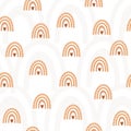 Soft beige boho rainbow seamless pattern with gentle earthy tones Royalty Free Stock Photo