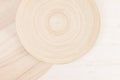 Soft beige white wooden background with abstract circles.