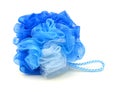 Soft blue bath puff Royalty Free Stock Photo
