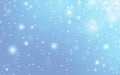 Soft Blue Bokeh with Twinkling Light Particles. Dreamy Sky Glow with Floating Sparkles