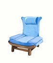 Soft blue chair, hand drawing