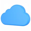 Soft blue cloud data storage icon on transparent background Royalty Free Stock Photo