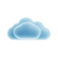 Soft Blue Cloud Icon with Gradient Effect on White Background weather symbol Royalty Free Stock Photo