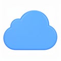 Soft blue cloud, three-dimensional illustration, minimalist design on transparent background Royalty Free Stock Photo