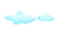 Soft Blue Clouds Suspended in the Atmosphere Vector Set