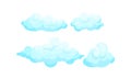 Soft Blue Clouds Suspended in the Atmosphere Vector Set