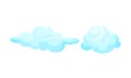 Soft Blue Clouds Suspended in the Atmosphere Vector Set