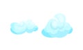 Soft Blue Clouds Suspended in the Atmosphere Vector Set